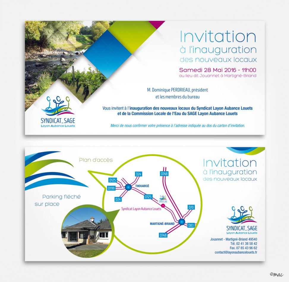carton invitation inauguration syndicat rivière magaliac