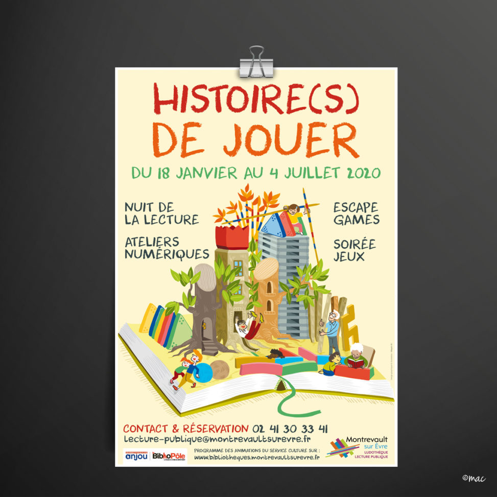 affiche événement culturel parents enfants service culture collectivité illustrateur Anegsr grphiste Angers magaliac