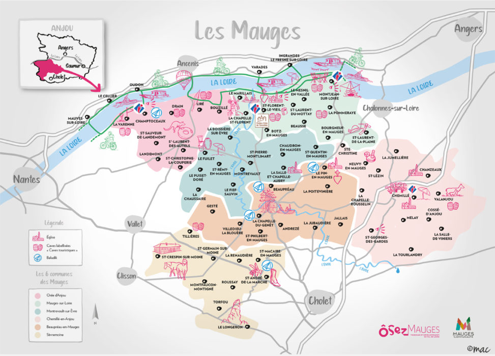 carte touristique territoire office de tourisme illustrateur graphiste Angers magaliac Les Mauges
